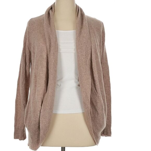 Quince Lightweight Mongolian Cashmere Open Cardigan Sweater XL Oatmeal Color - Picture 2 of 7